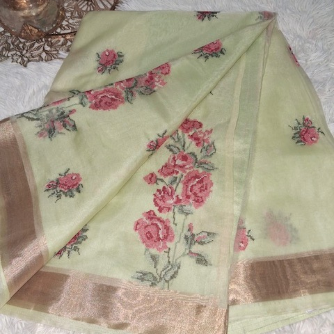 Organza Saree in Resham Work