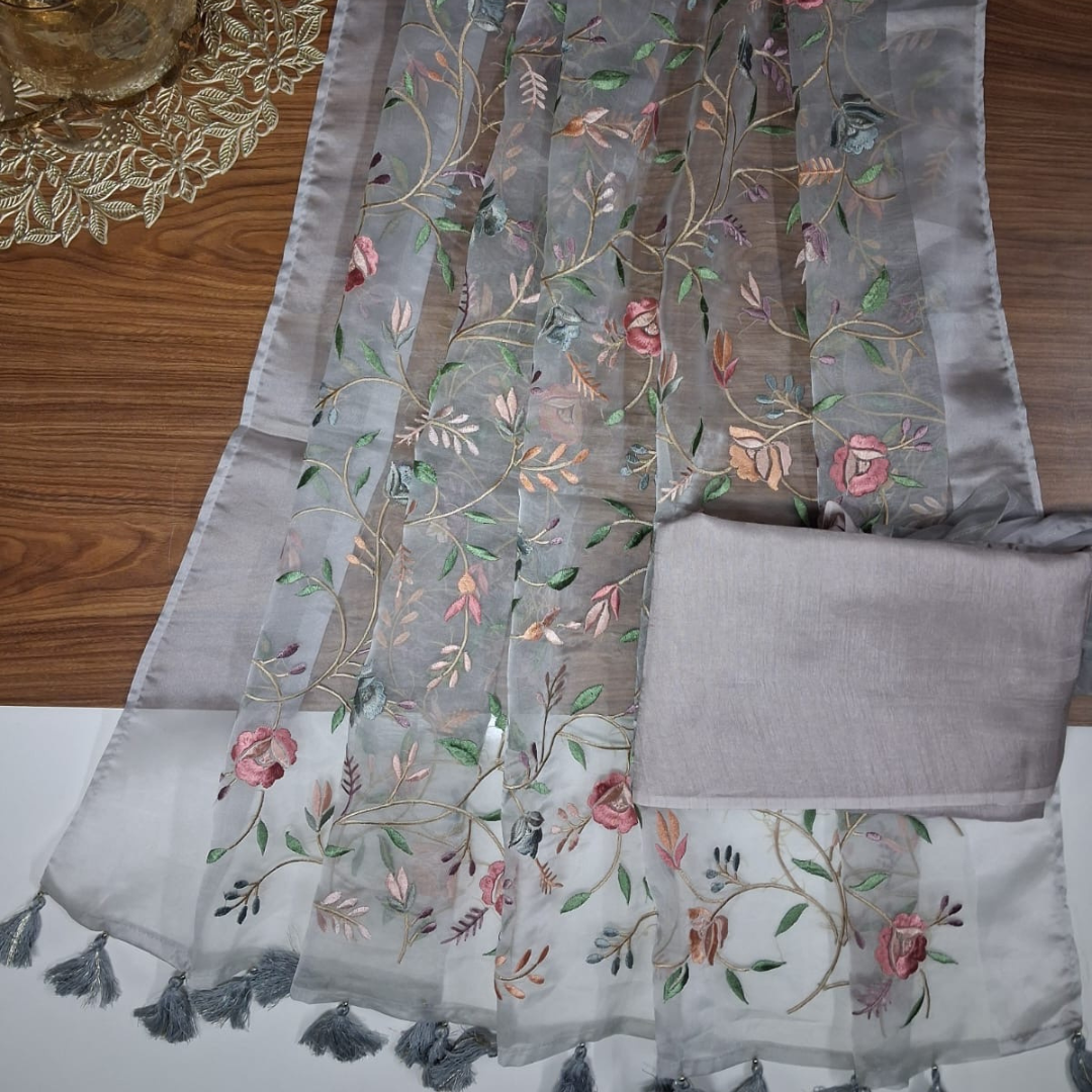 Organza Saree with Resham Work