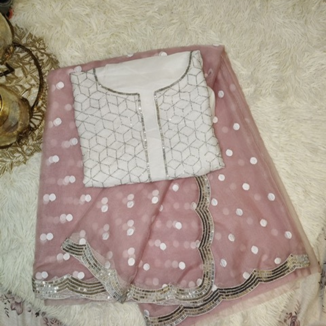 Organza Saree with Polka