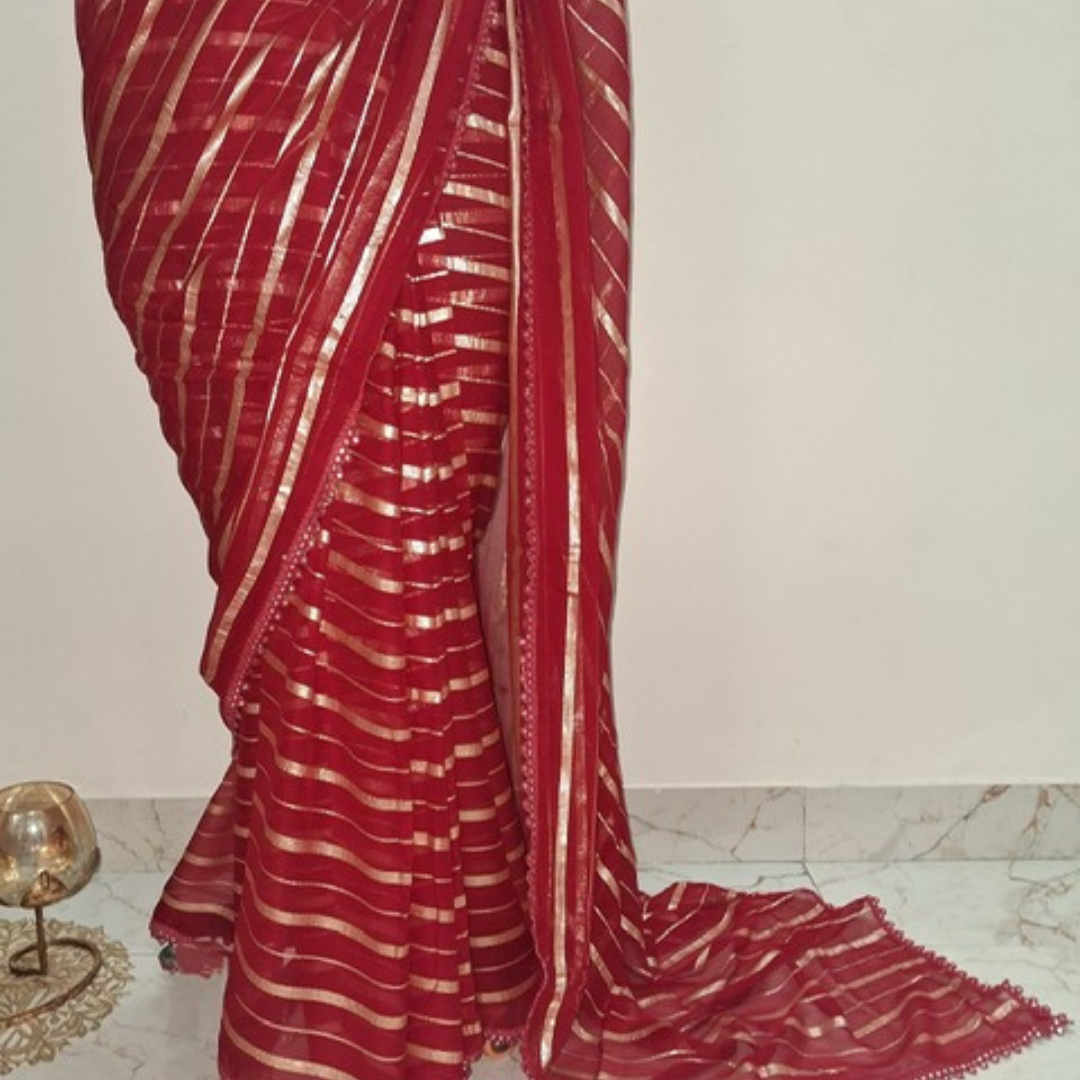 Striped Georgette Saree
