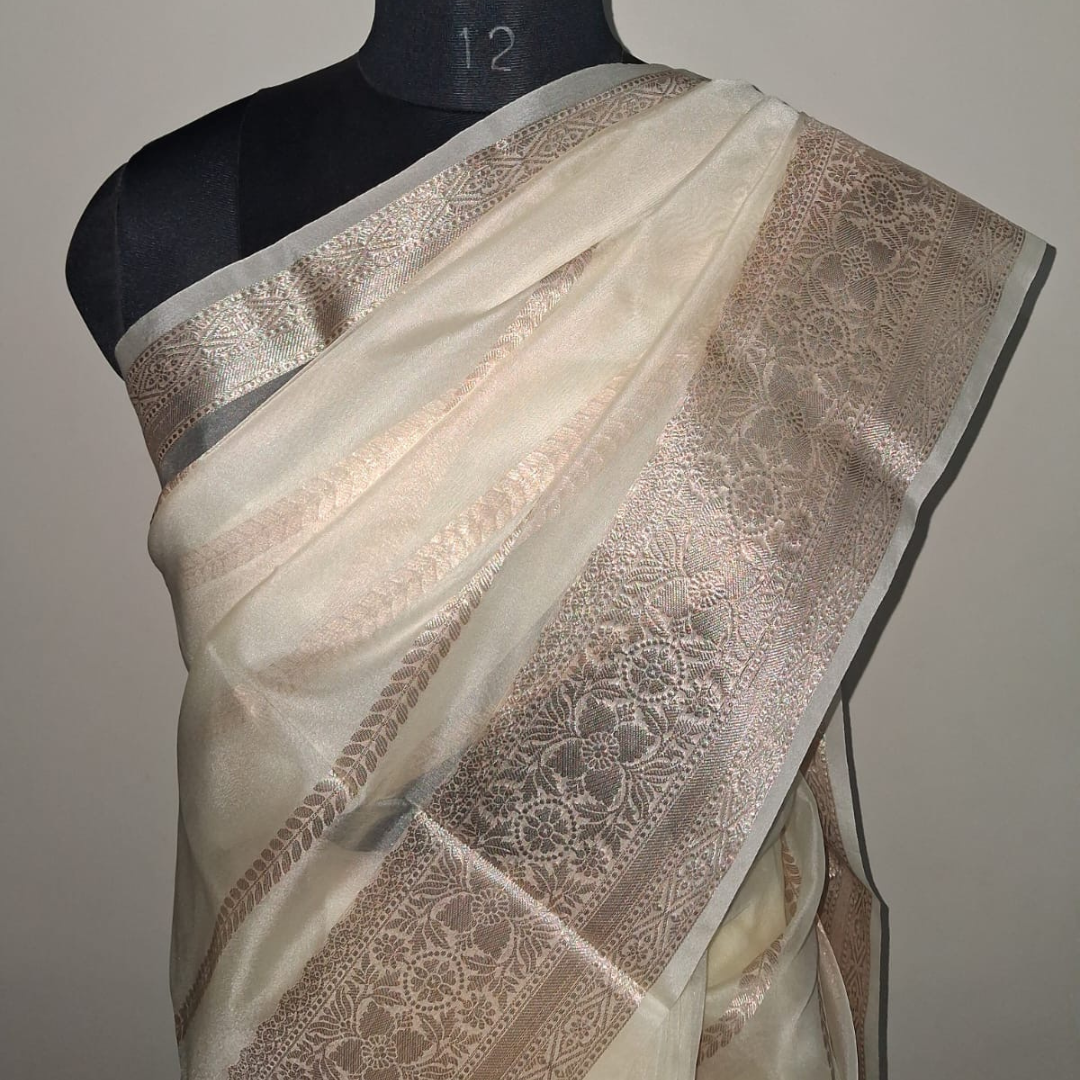Kora Zari Organza saree