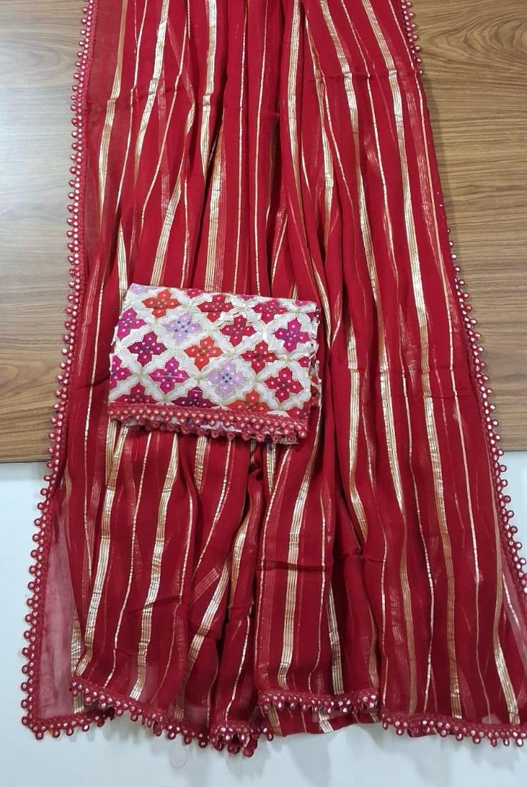 Striped Georgette Saree
