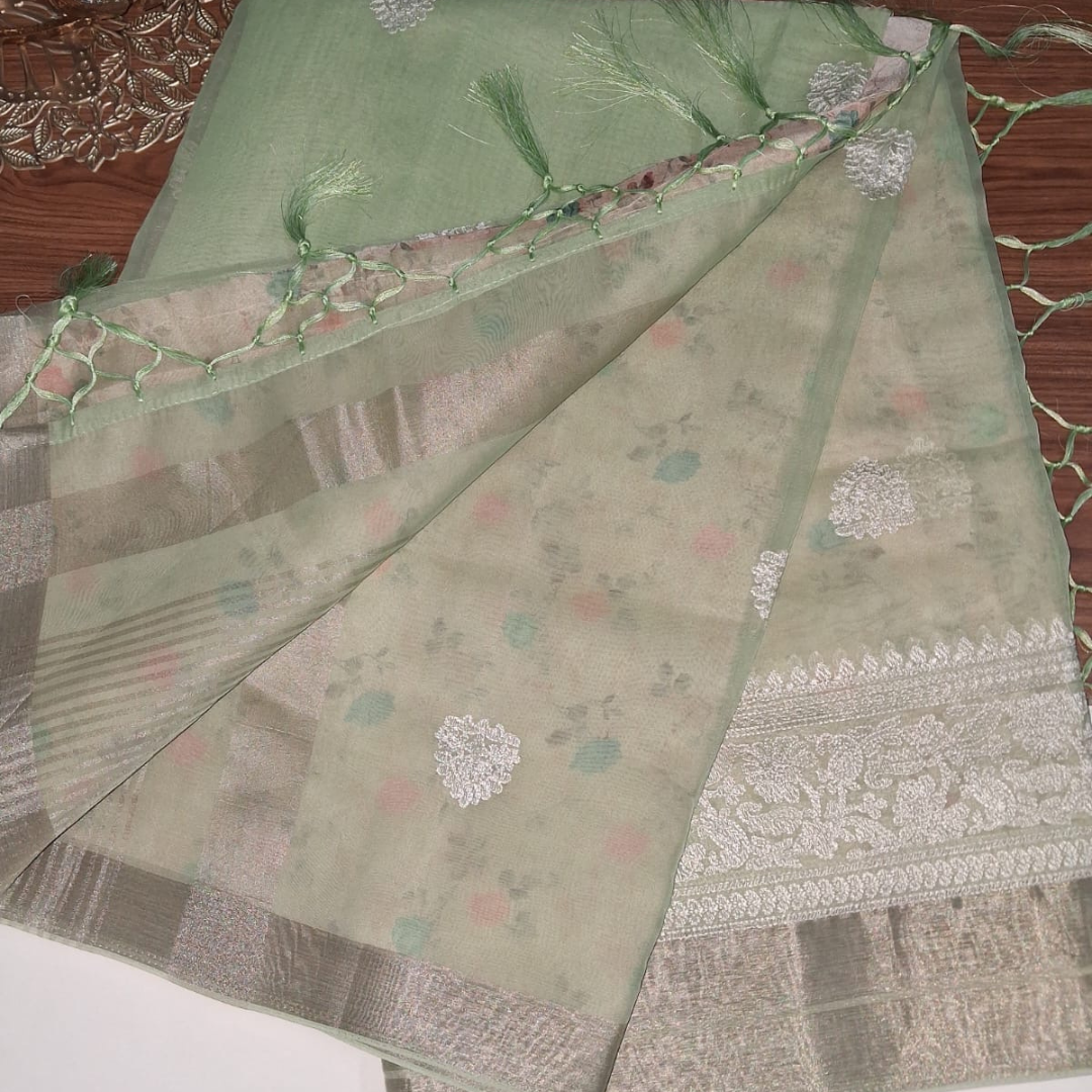 Organza Saree with Resham Work