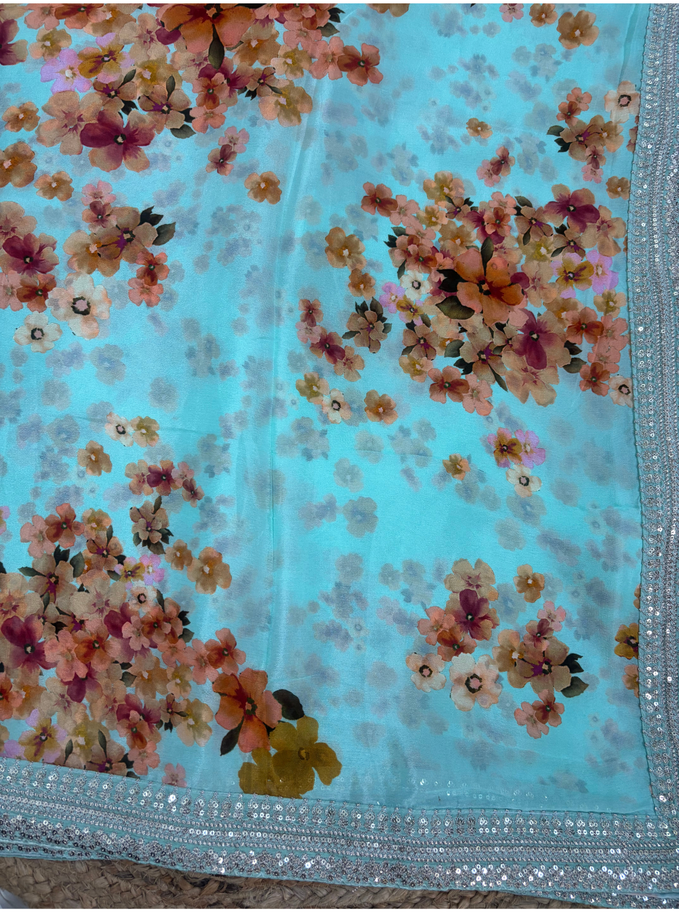 Printed Chinon Chiffon Saree