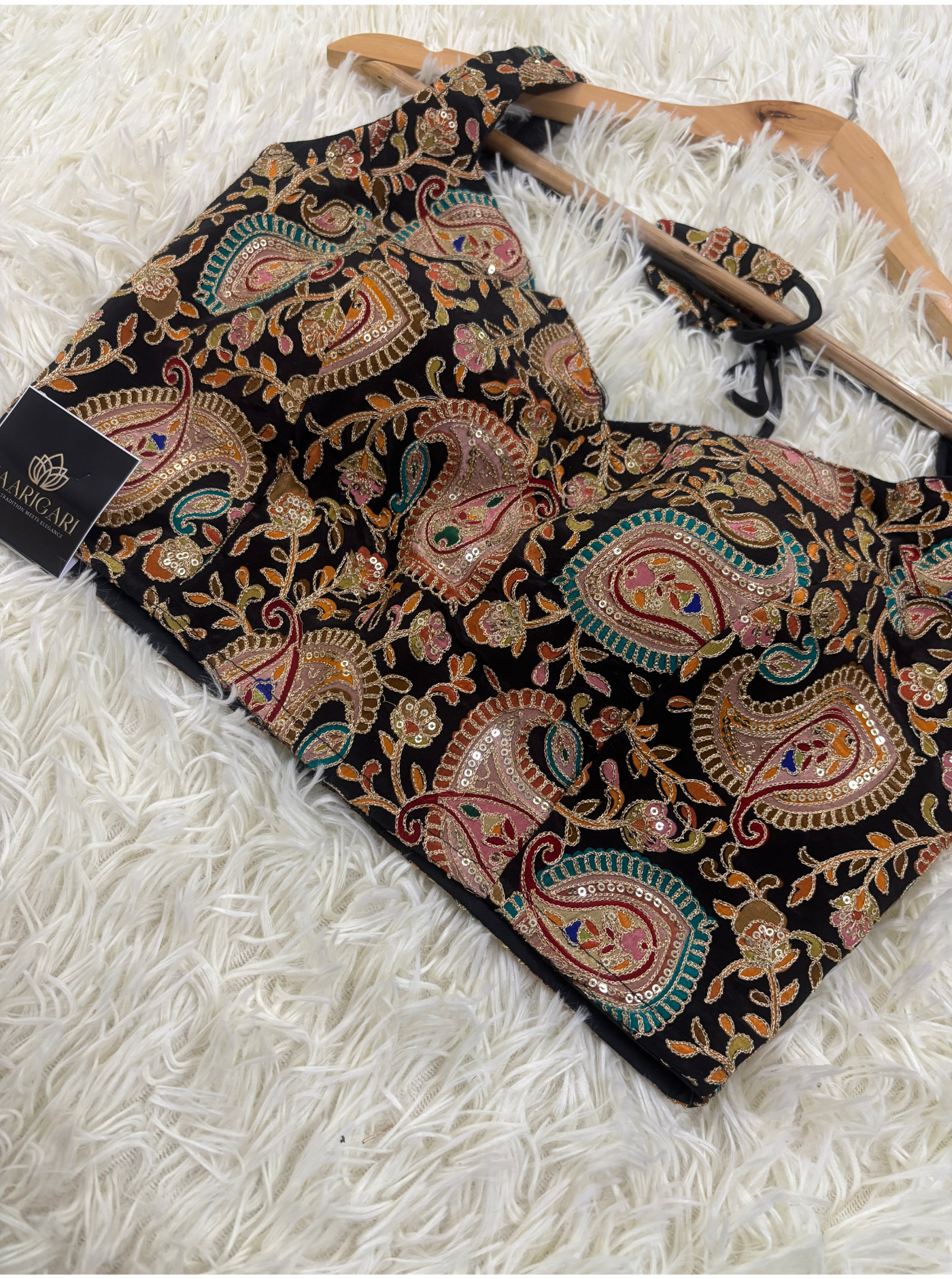 Crepe Blouse with Pita Zari
