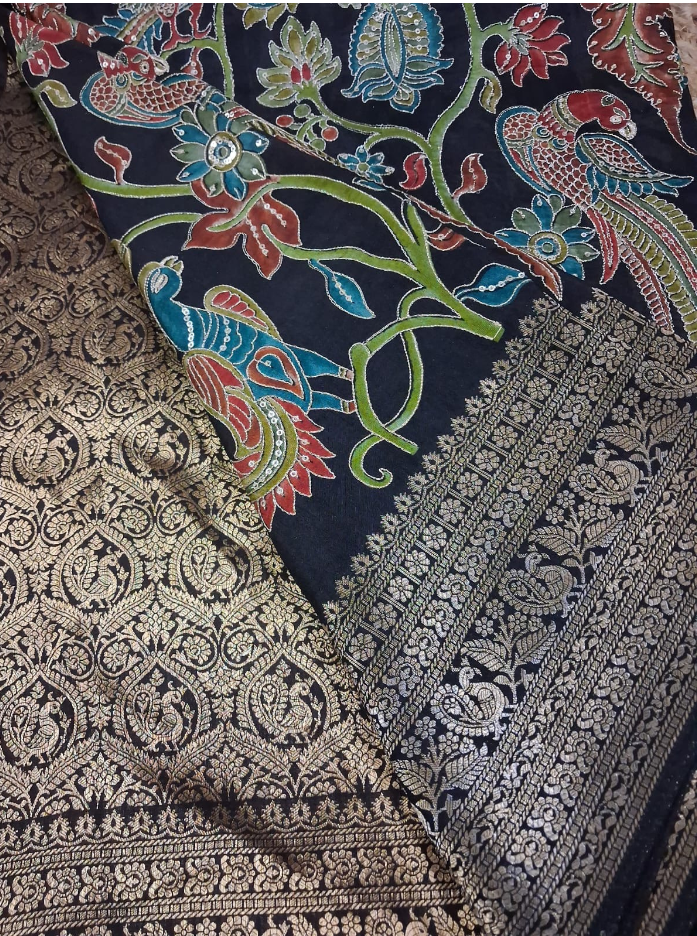 Dola Silk with Kalamkari Design