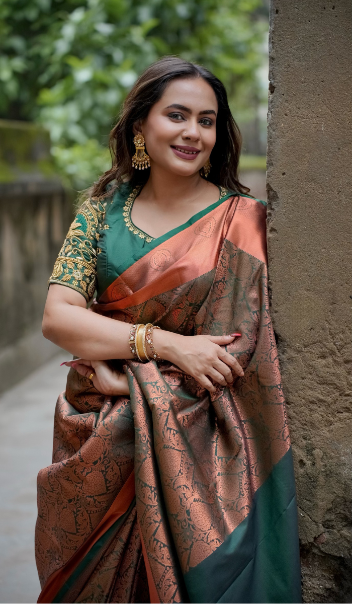 Green Kanchipuram Saree