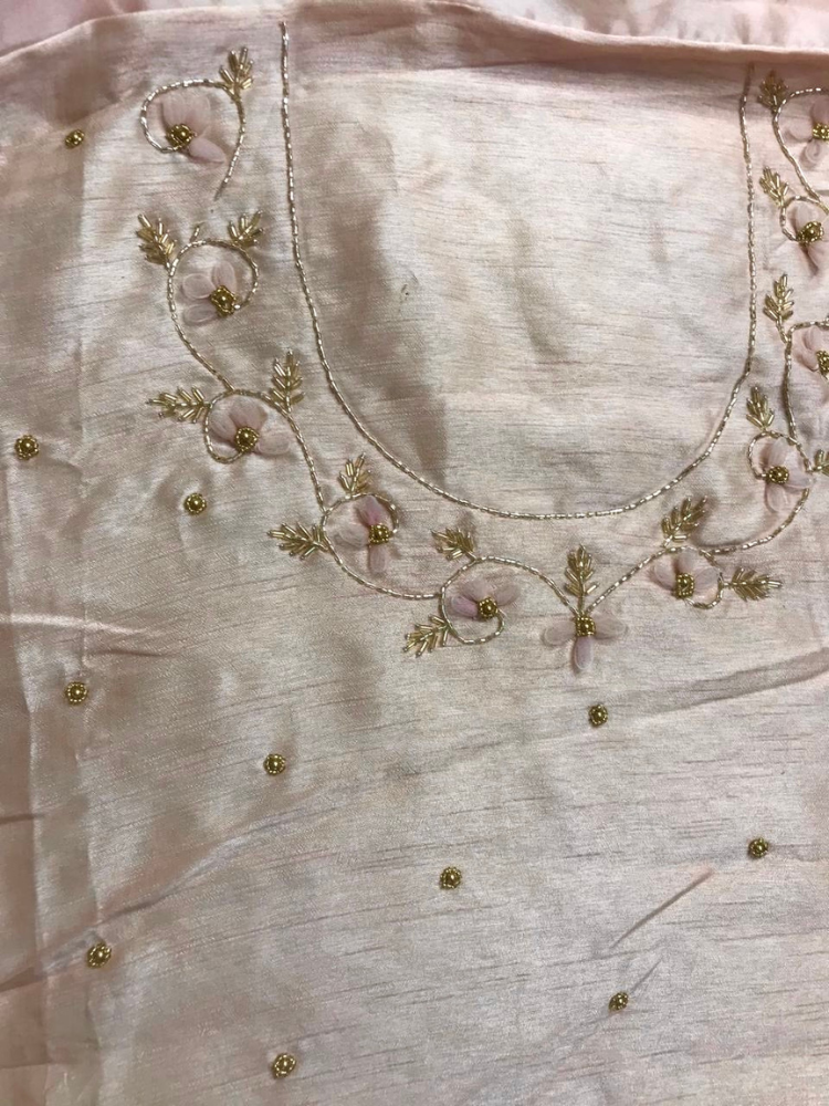 Peach Silk Organza Saree