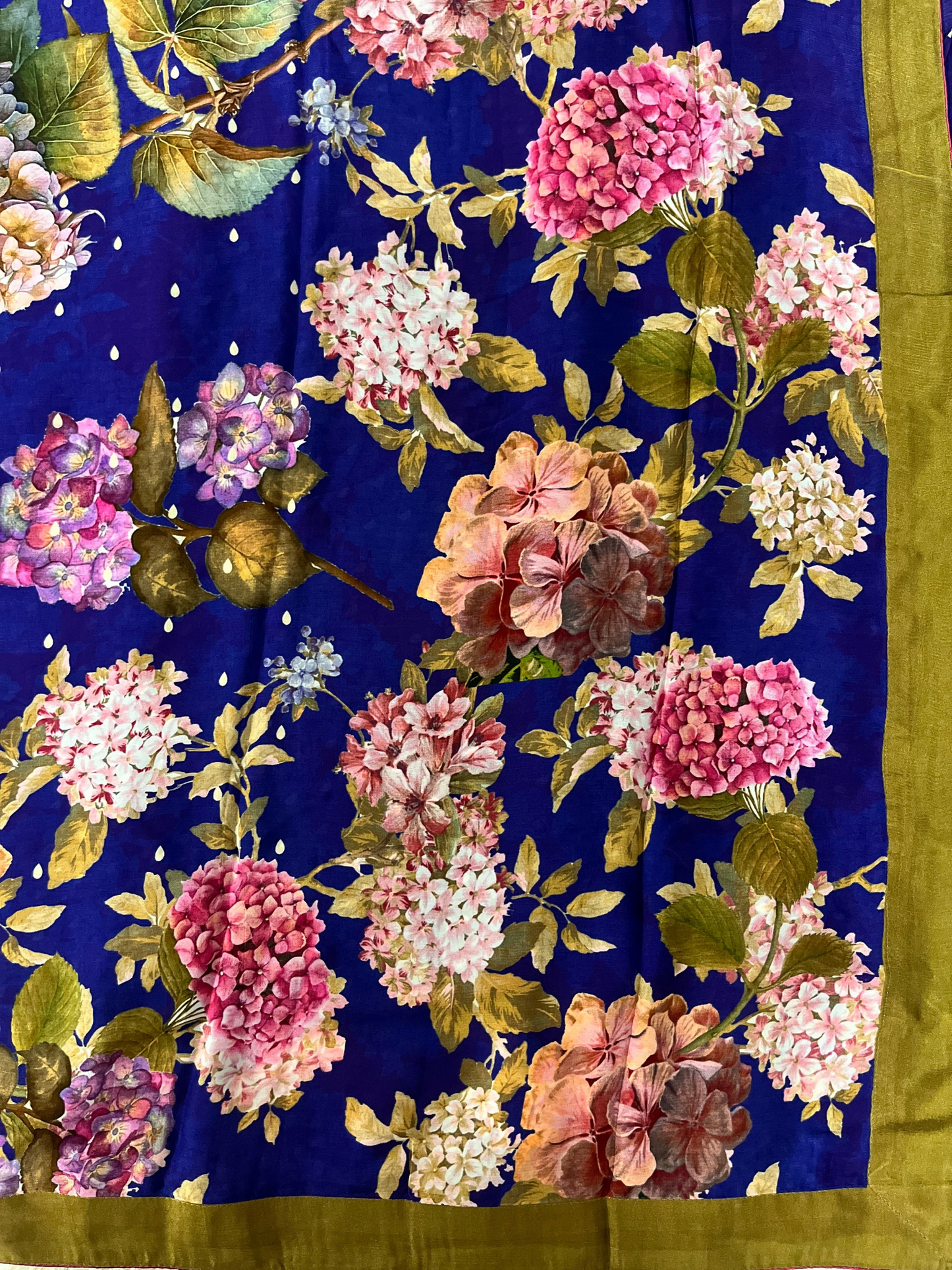 Floral Printed Crepe Satin Saree