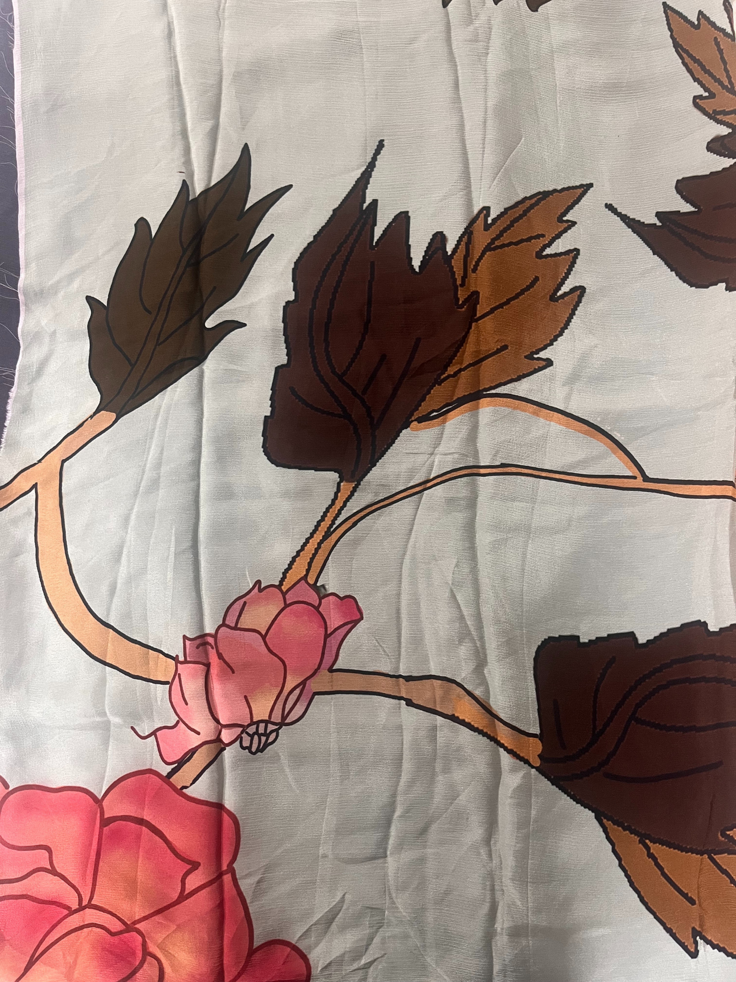 Floral Printed Chinon Chiffon Saree