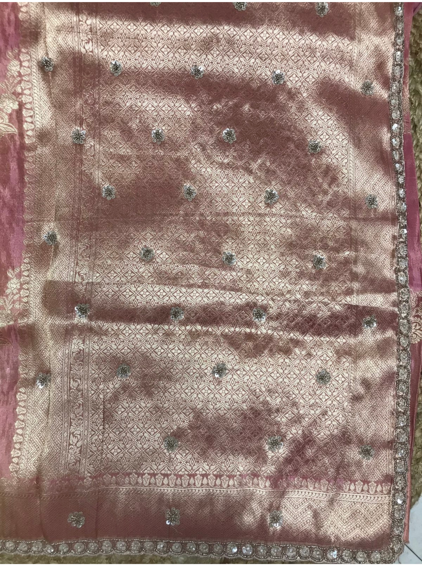 Tissue Woven with Hand Embroidery