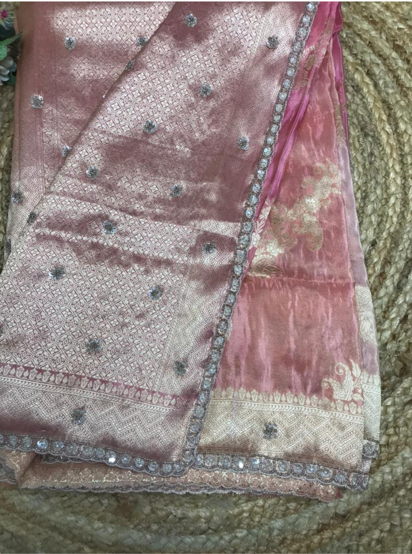 Tissue Woven with Hand Embroidery