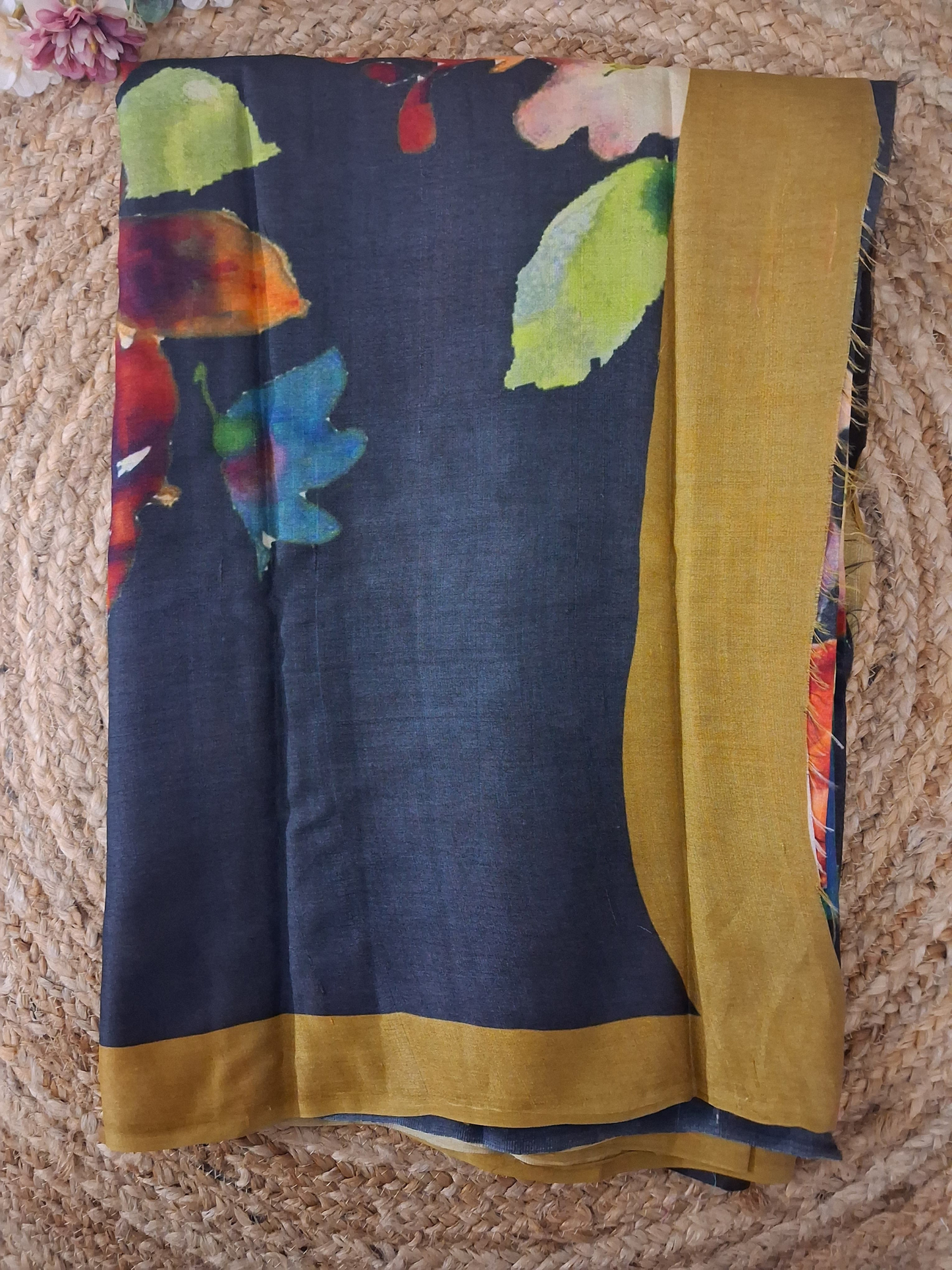 Printed Tussar Silk Saree