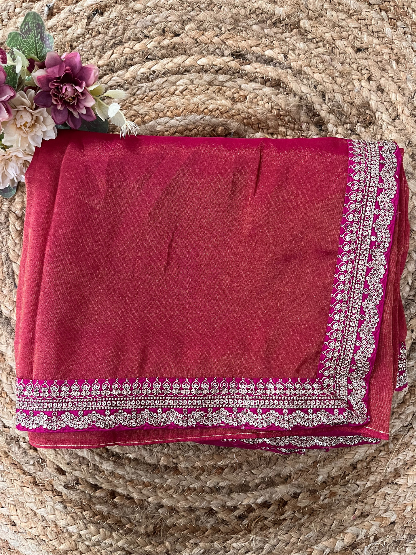 Tissue Designer Saree In Shaded Dye
