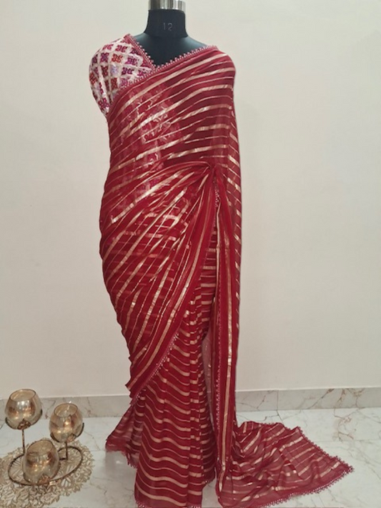 Striped Georgette Saree