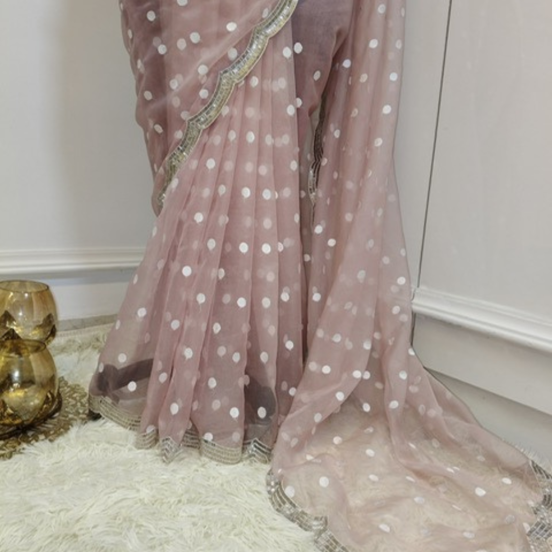 Organza Saree with Polka