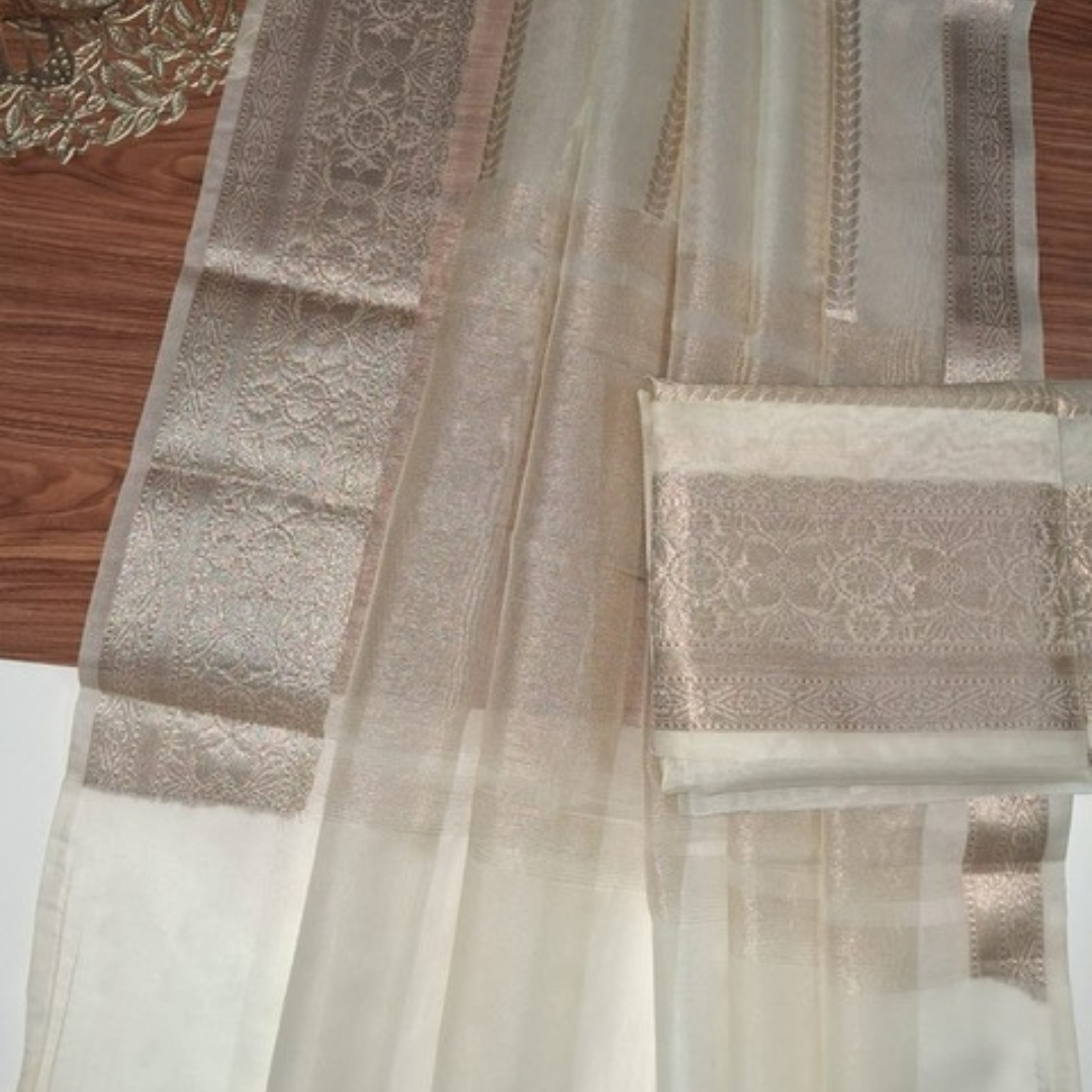 Kora Zari Organza saree