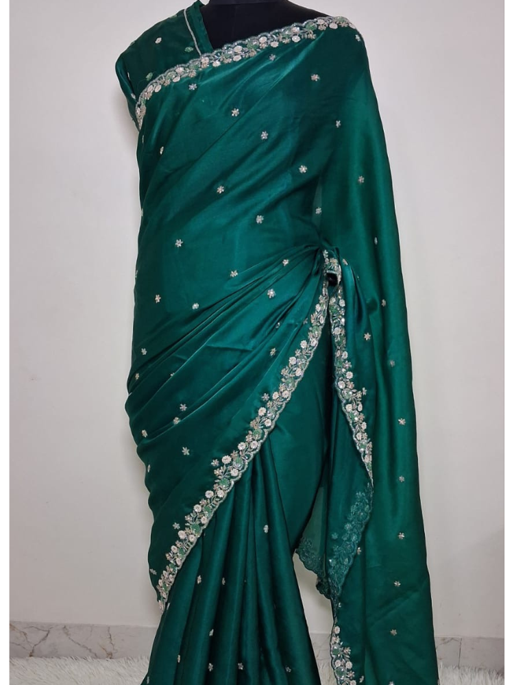 Organza Saree with Hand Embroidery