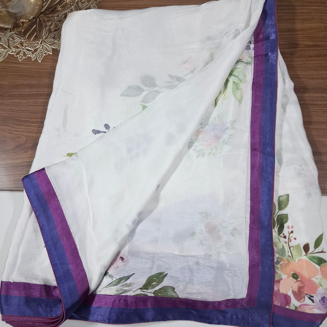 Crepe Satin Saree in Digital Print