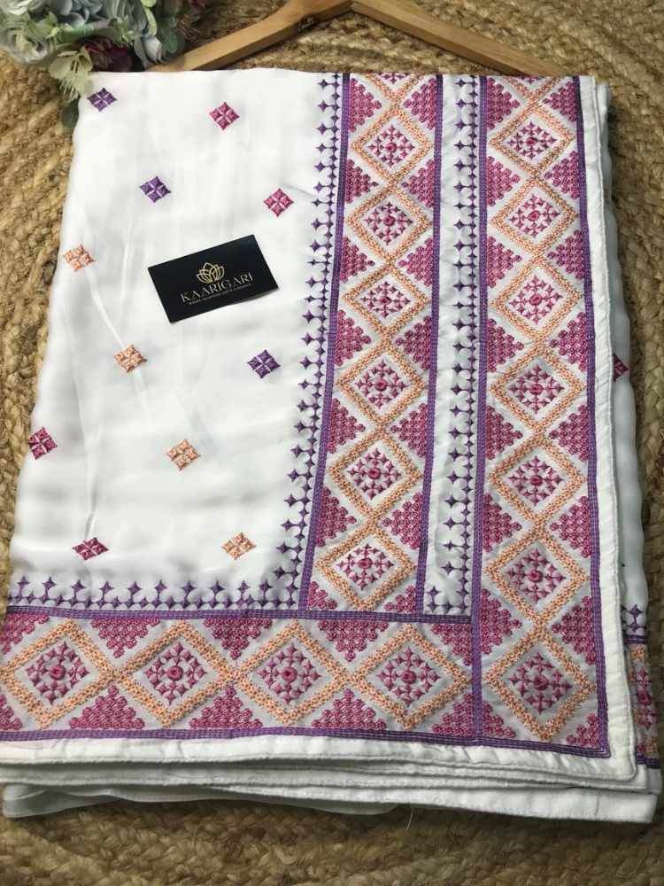Satin Saree with Kutch Work