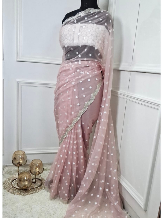 Organza Saree with Polka