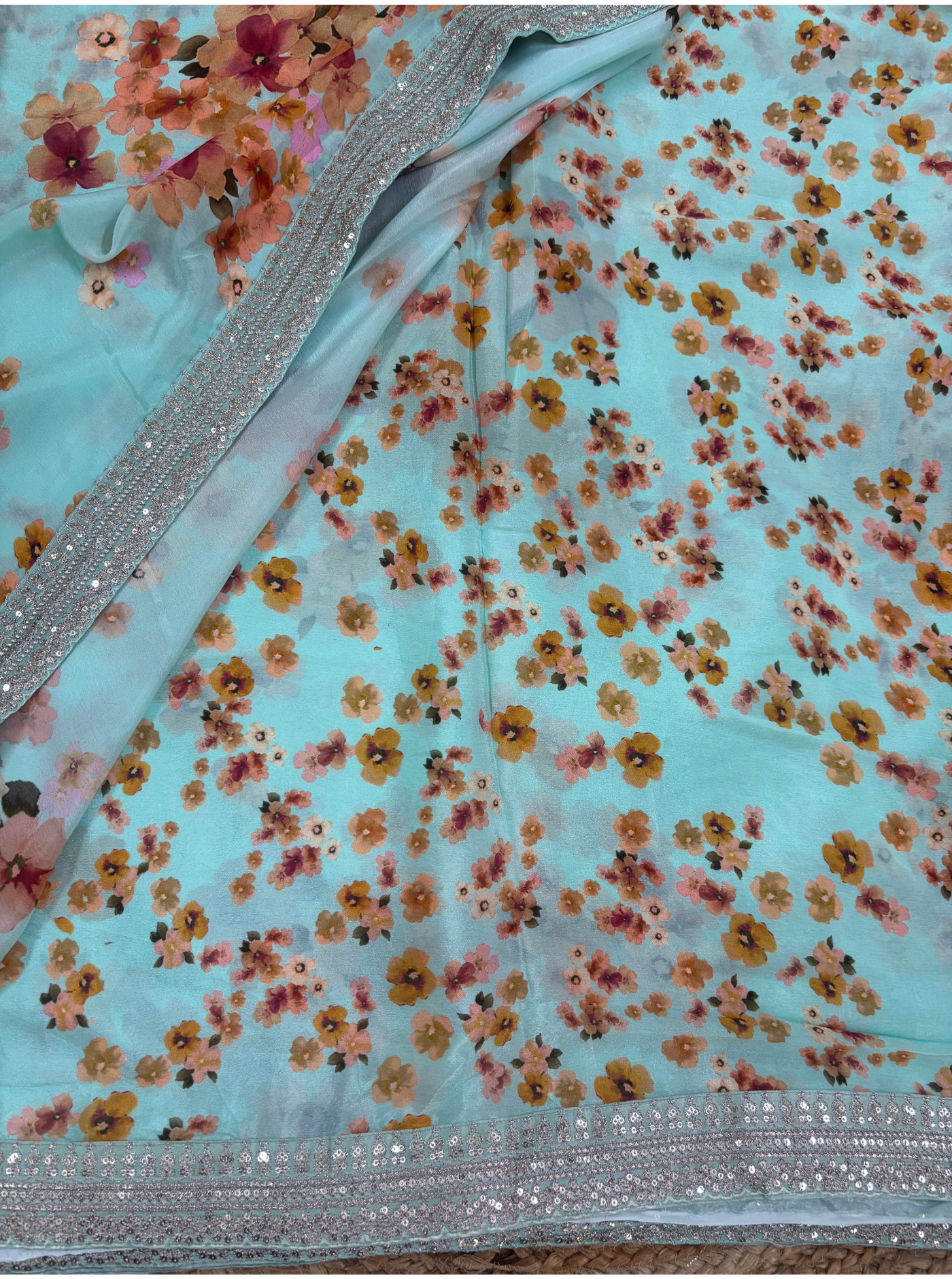 Printed Chinon Chiffon Saree