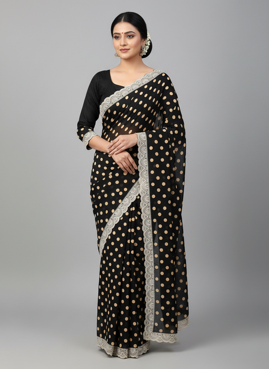 Crepe Satin Printed Saree