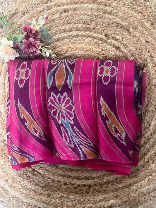 Digital Printed Tussar Silk Saree
