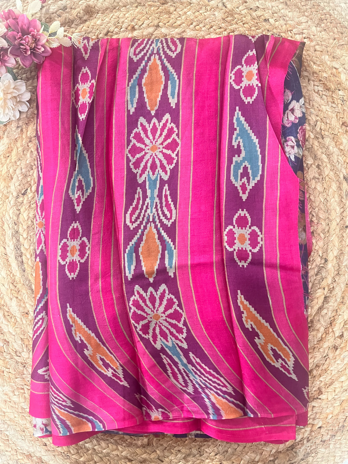 Digital Printed Tussar Silk Saree