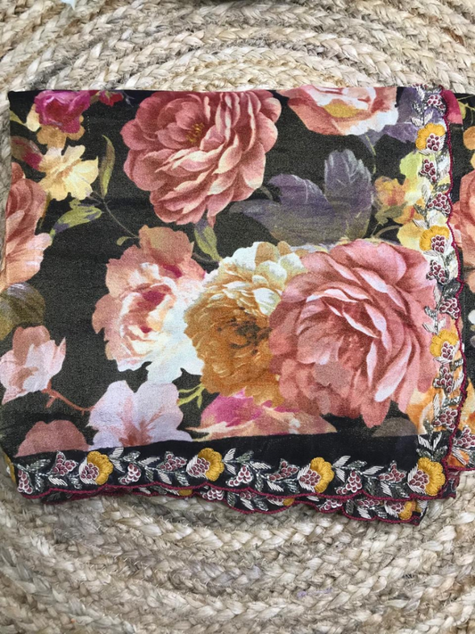 Pure Tissue Saree with Hand Embroidery