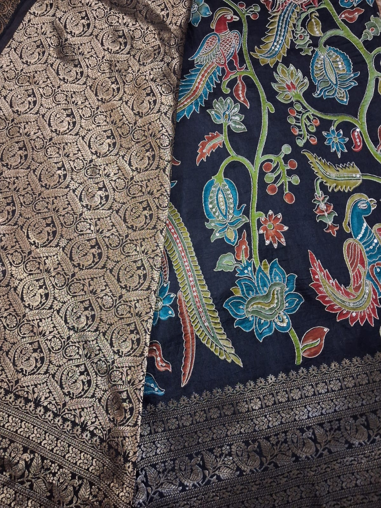 Dola Silk with Kalamkari Design