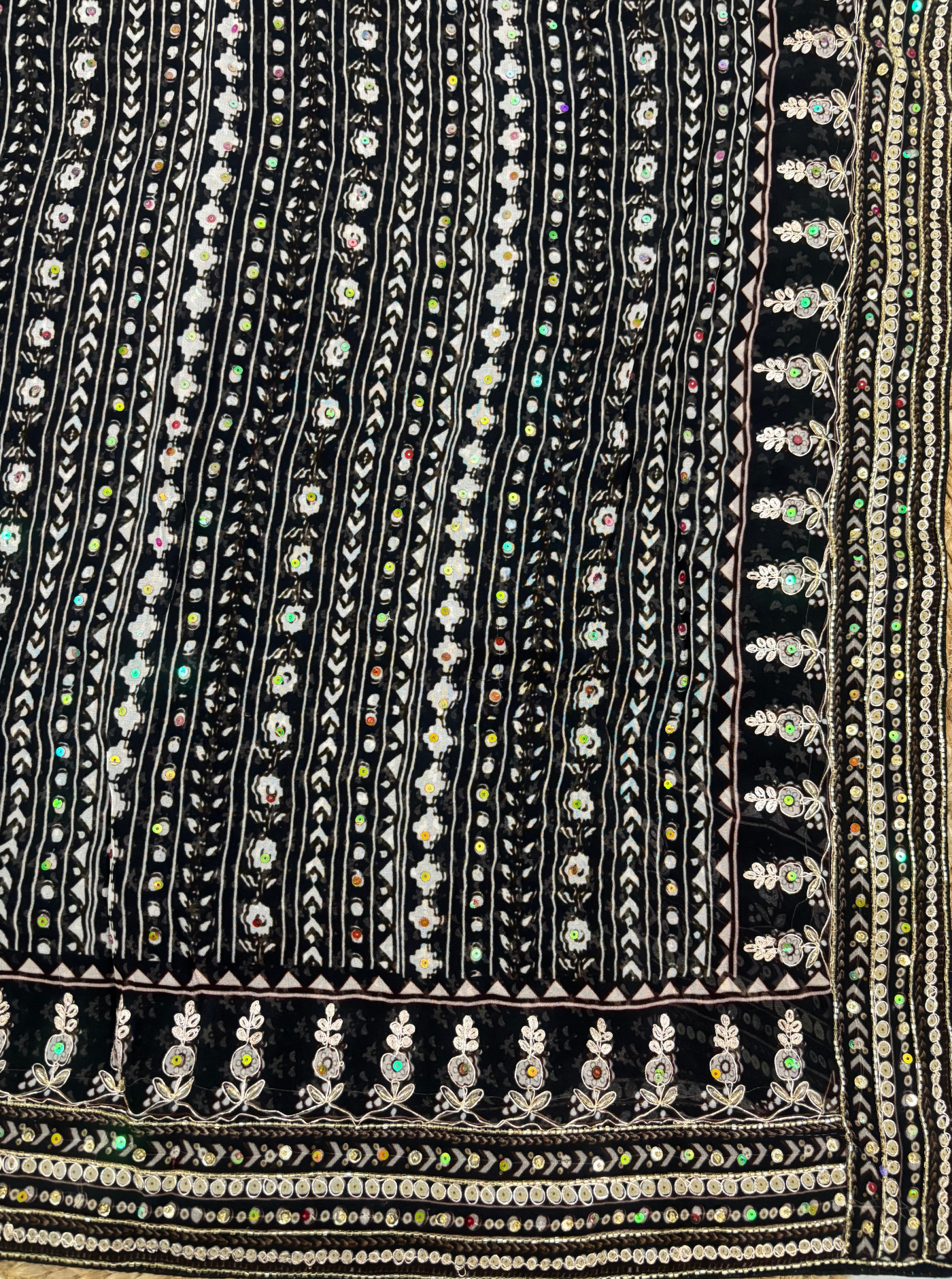 Printed Georgette Saree with Hand Embroidery
