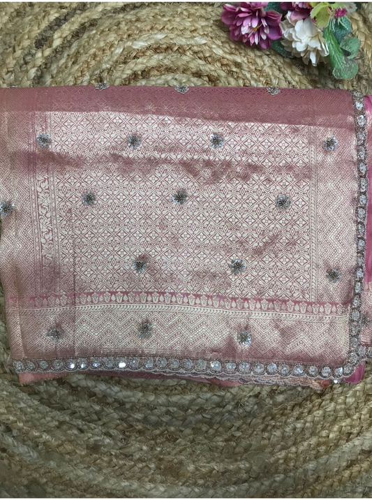 Tissue Woven with Hand Embroidery