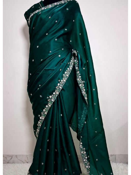 Organza Saree with Hand Embroidery